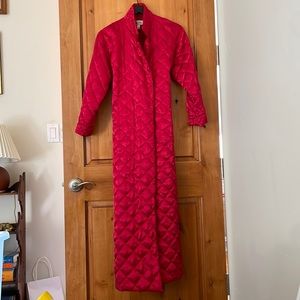 Christian Dior vintage silky quilted red robe - size small petite
